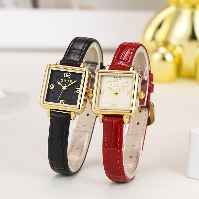Luxury Watch With Leather Strap - Orologio da donna con cinturino in