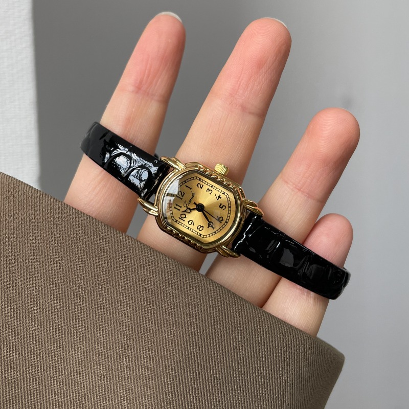 Luxury Watch Black - Orologio al quarzo da donna ovale