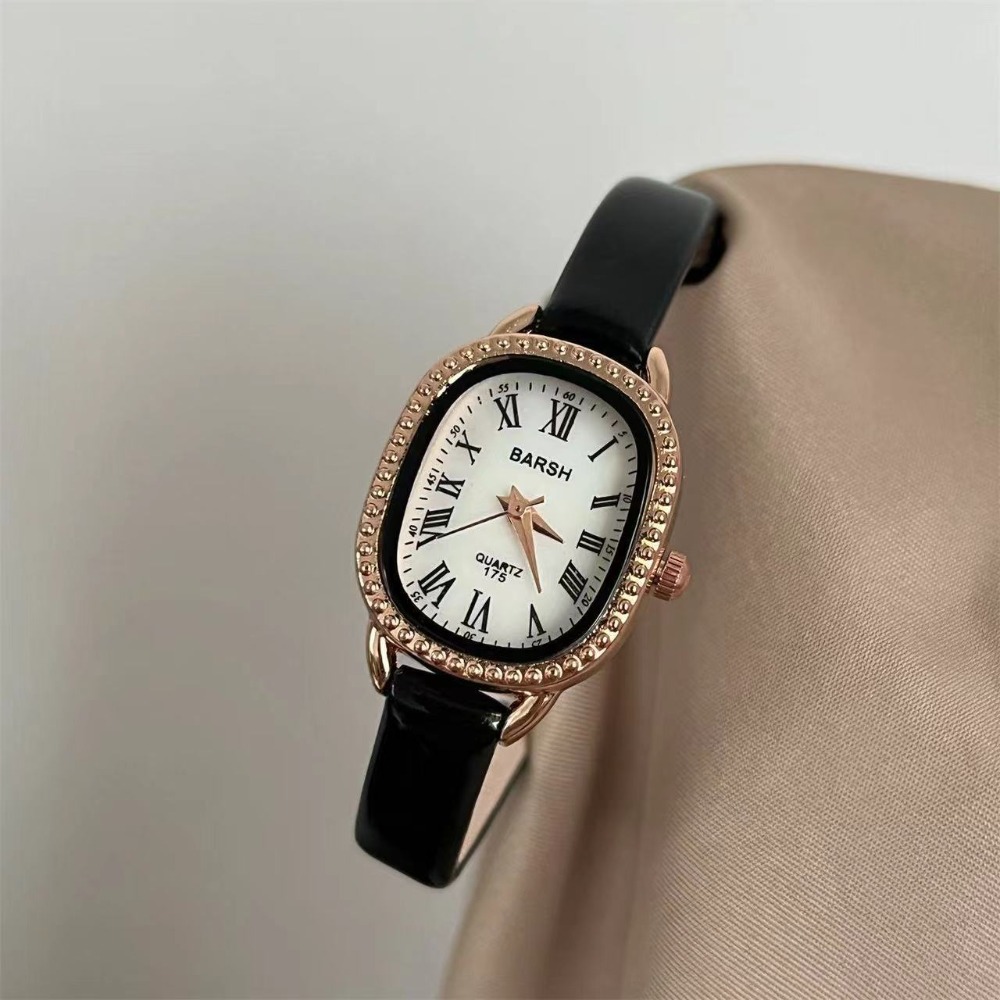 Luxury Watch With Leather Strap - Famose donne di marca quadrante ovale