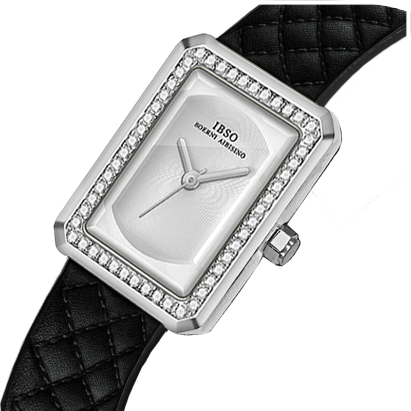 Luxury Watch Black - Orologio da donna in pelle di