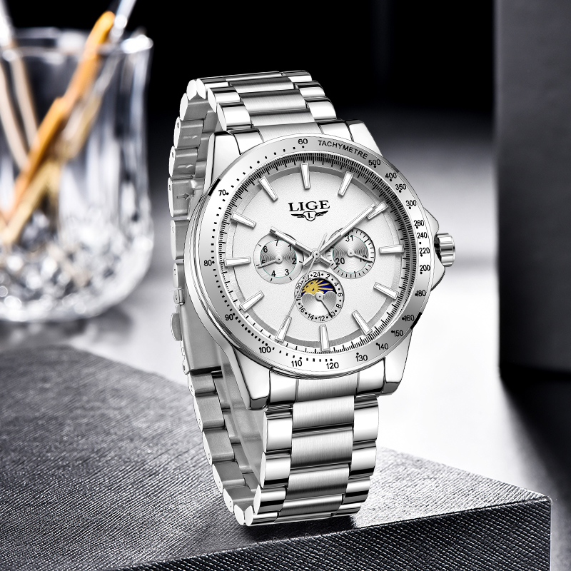 LIGE Orologio da uomo al quarz - Luxury Watch Display recensione e prezzo